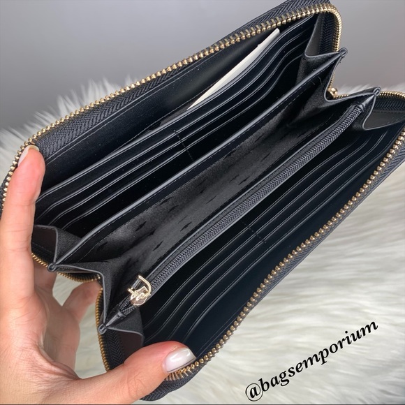 Kate Spade Black Glitter Zip Wallet - Picture 11 of 12